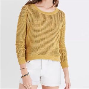 Madewell northshore mustard pullover knit sweater